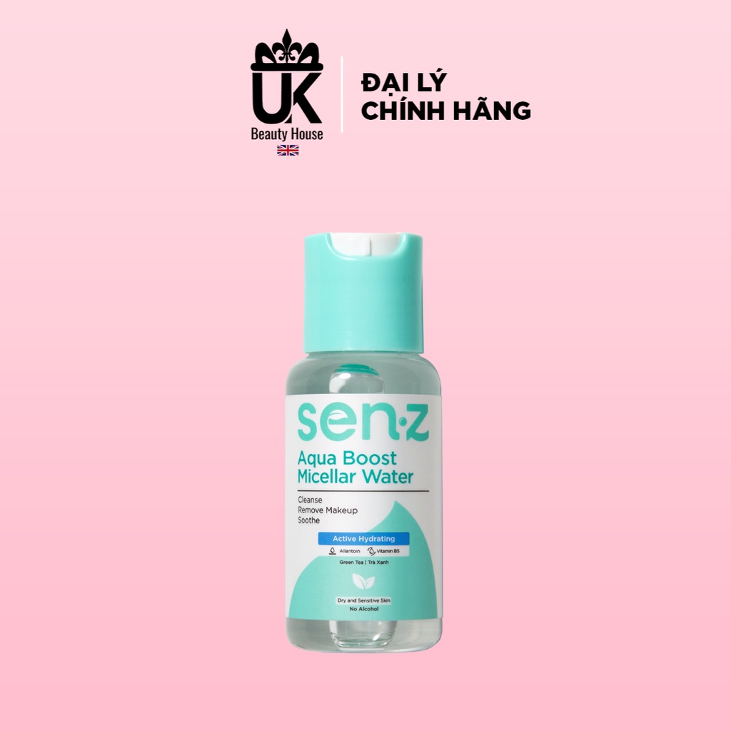 [Travel size] Nước Tẩy Trang Micellar Water Chiết Xuất Trà Xanh Làm Sạch Cấp Ẩm Sâu  SenZ Aqua Boost 50ml