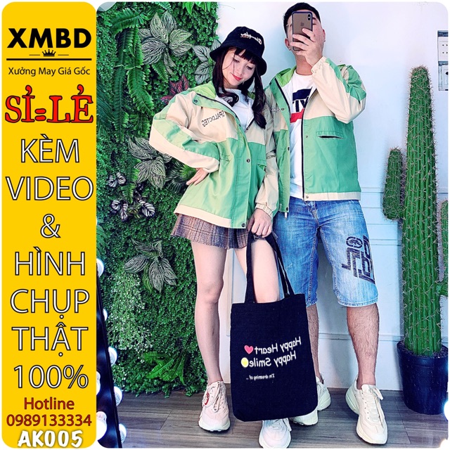 🎆𝐇𝐎𝐓𝐓𝐑𝐄𝐍𝐃🎆 005 Áo Khoác Kaki Xanh-Kem 2 Lớp Bomber Jacket Unisex Bán Sỉ | BigBuy360 - bigbuy360.vn