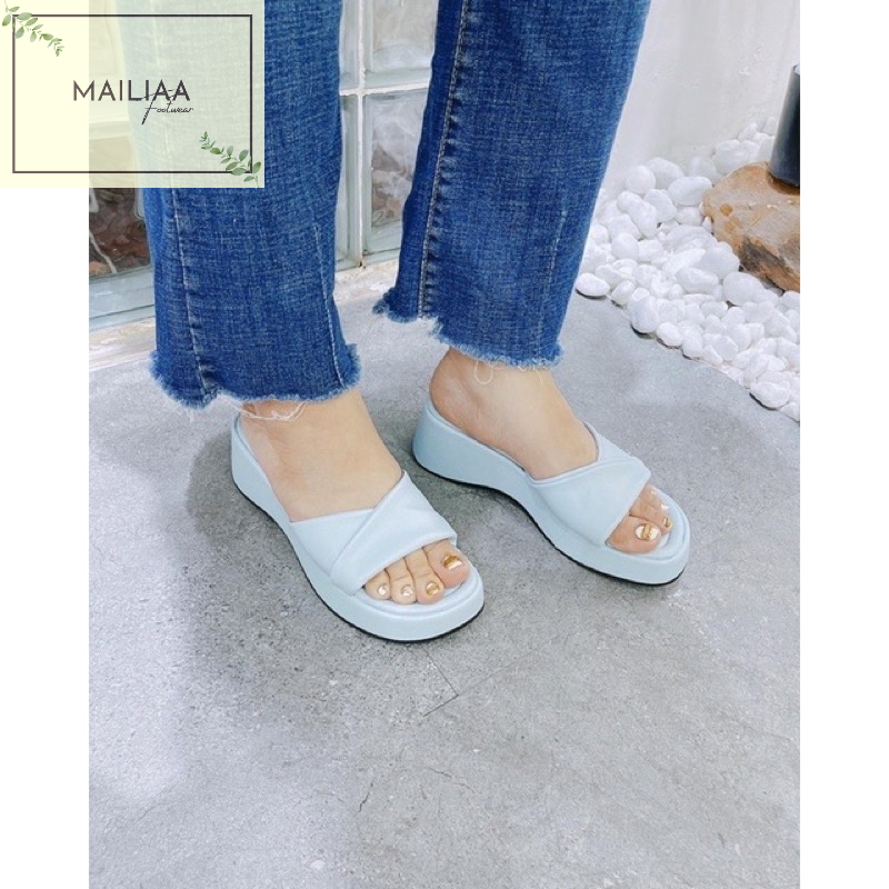 Dép đế xuồng 6 phân MAILIAA quai ngang xoắn mềm đế queena