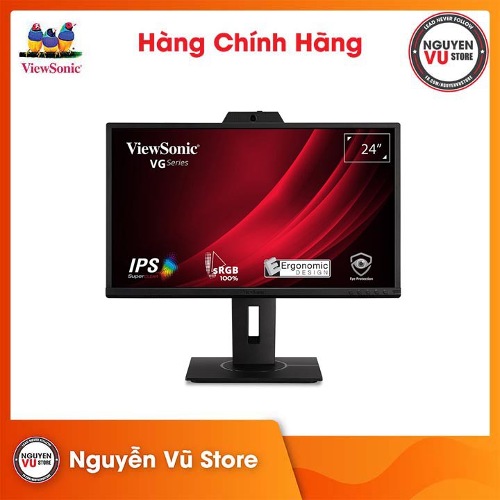 Màn hình máy tính ViewSonic VG2440V 24 inch FHD IPS tích hợp Webcam và Mic đàm thoại- Hàng Chính Hãng