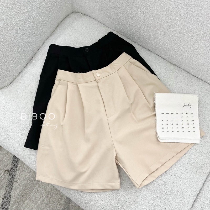 BIBOO - Quần short ngắn ống rộng thoải mái năng động có lưng thun phía sau co dãn