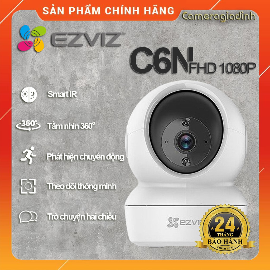 (Siêu Hot) Camera Wifi IP Ezviz C6N 1080p Xoay 360 độ, Đàm Thoại - Camera Trong nhà Không Dây (BH 2 năm) | BigBuy360 - bigbuy360.vn