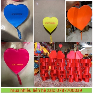 Lồng đèn tim nhiều màu có sẵn 20cm