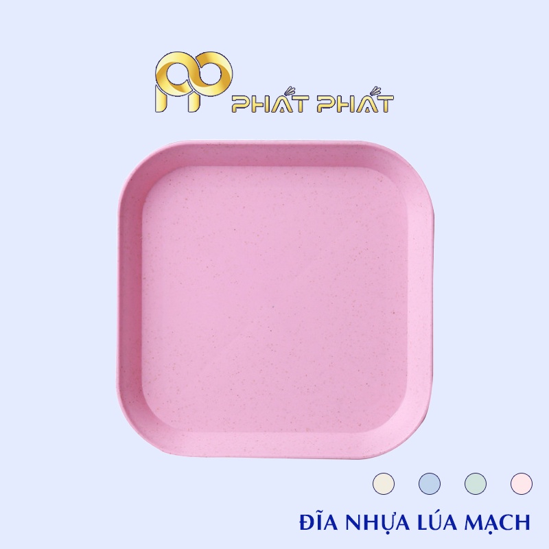 Set 8 đĩa đựng hoa quả, đồ ăn bằng nhựa lúa mạch dáng vuông size 14.5cm PP041