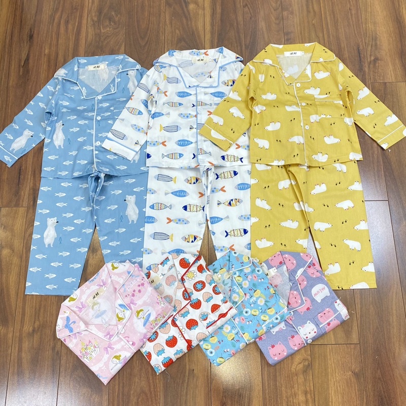 Đồ bộ PIJAMA dài tay bé gái size 8-20kg - Bộ ngủ dài tay