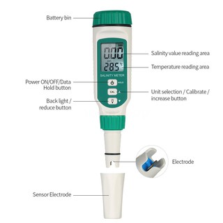 Ready ✔T&P SMART SENSOR Portable Salinity Meter Handheld ATC Salinometer Halometer Salt Gauge Salty Brine M