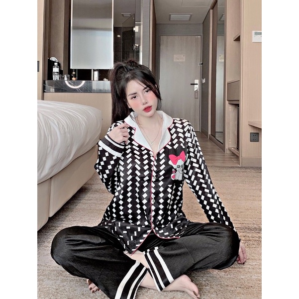 Đồ bộ pijama mặc nhà Lụa cho bạn nữ dưới 62kg hàng cao cấp