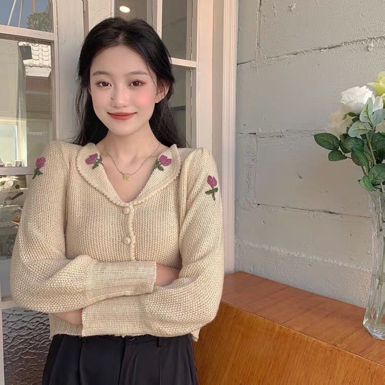 Áo Sweater Dệt Kim Mỏng Dáng Rộng Đục Lỗ Phong Cách Hàn Quốc Thời Trang Mùa Xuân Hàng Mới