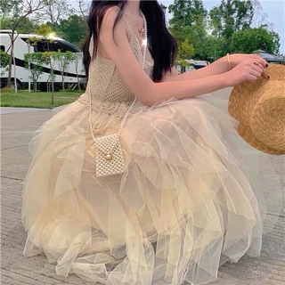 Đầm dây len tiểu thư có sẵn ( có ảnh thật )