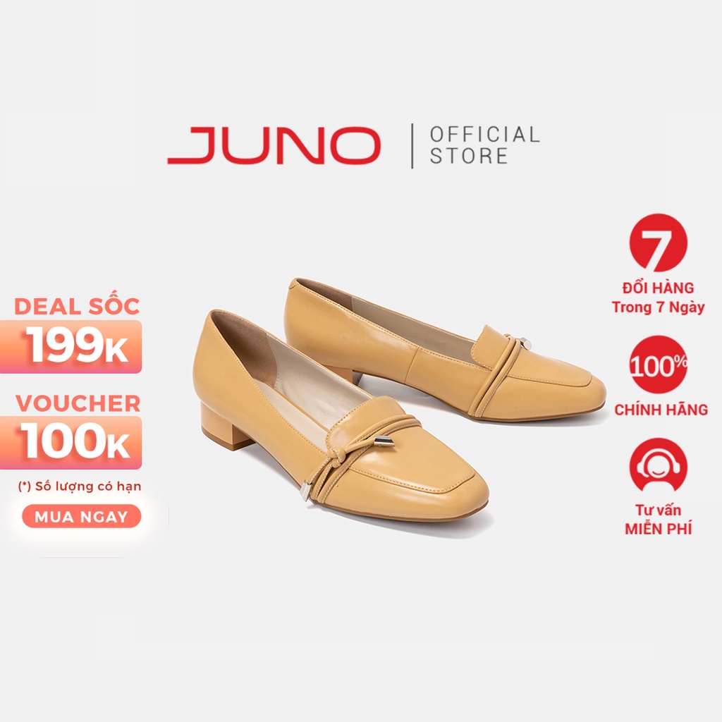 Giày Búp Bê 3cm Thời Trang JUNO Thắt Nút Trang Trí BB03094