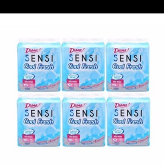 1loc 6 cuc Băng Vệ Sinh Diana Sensi Cool Fresh Siêu Mỏng Cánh Gói 8 Miếng