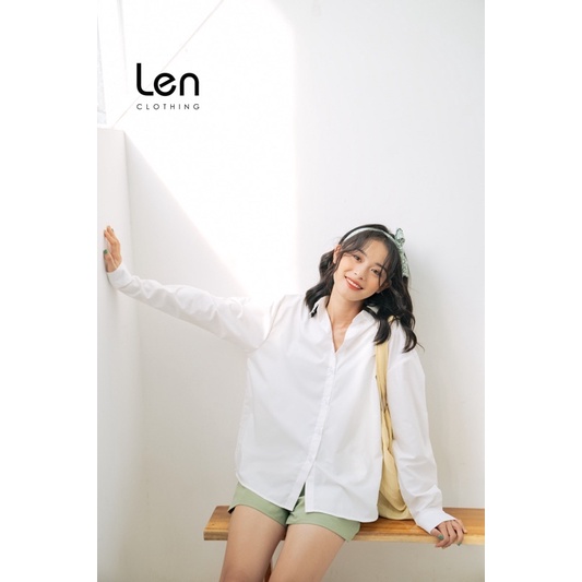 LEN clothing Áo somi oversize trắng chất kate silk chống nhăn 91200