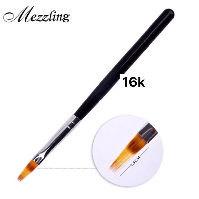 Cọ ombre tròn, dẹt cán gỗ, cọ làm nail chuyên dụng