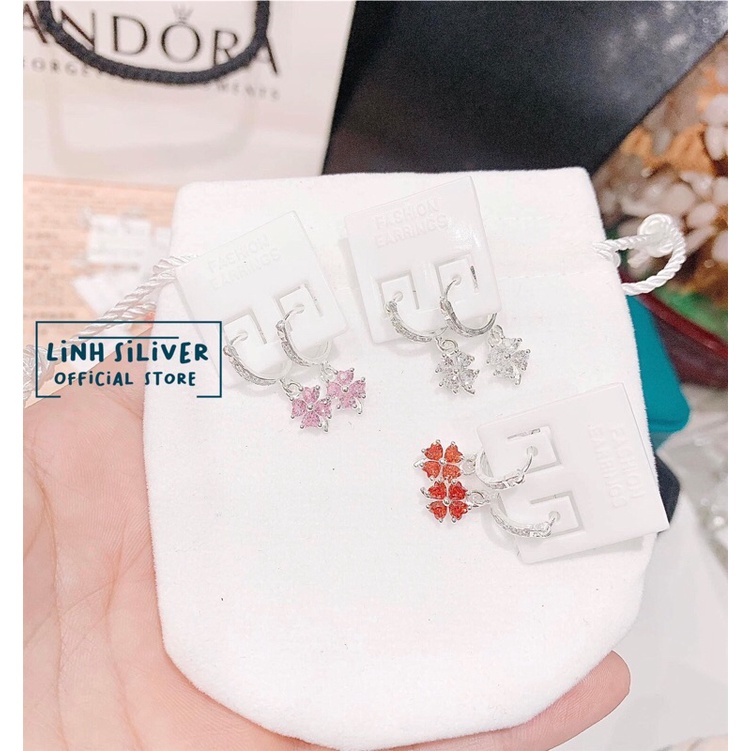 BÔNG TAI 4 LÁ CỰC XINH CHO BÉ GÁI- KHUYÊN BẠC TA