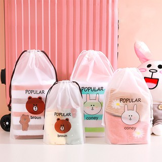  Túi Dây Rút Trong Suốt Màu Mờ Đựng Đồ Chống Thấm Nước Đa Năng Thiết Kế Tiện Dụng