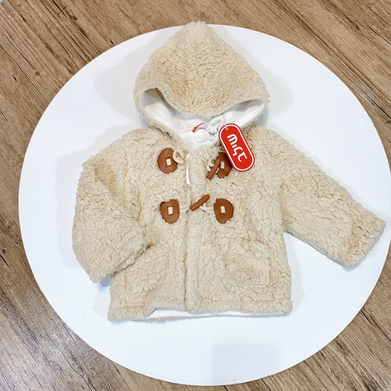 Áo khoác lông cừu Muji xuất dư size 0/3m-18/24m