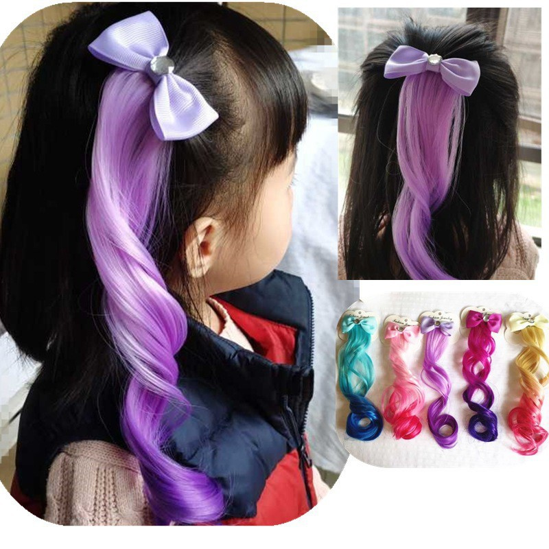 Kẹp tóc hình nơ đàn hồi đính đá pha lê dễ thương cho bé gái