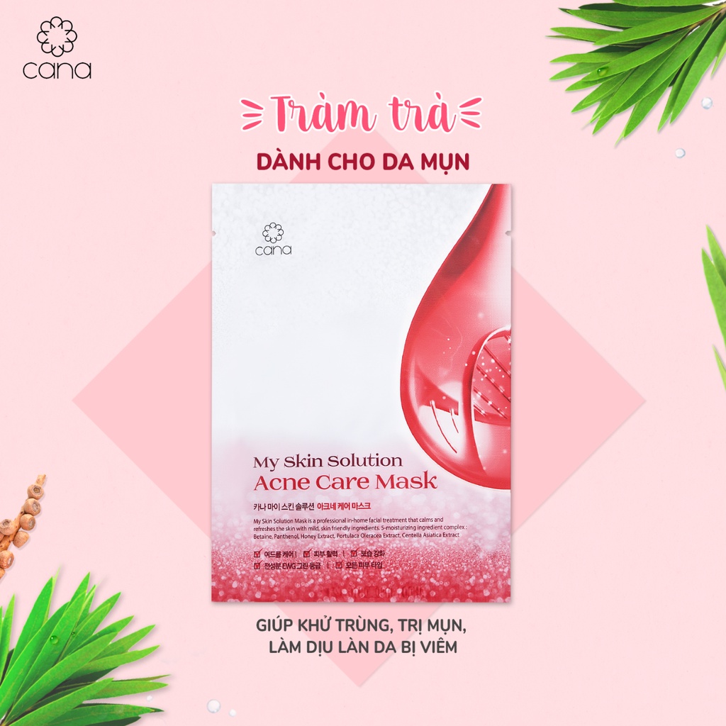 [Mã SKAMLTSW8 giảm 10% đơn 100K] Mặt Nạ Tràm Trà Chăm Da Mụn Hàn Quốc Cana My Skin Solution Acne Care | BigBuy360 - bigbuy360.vn