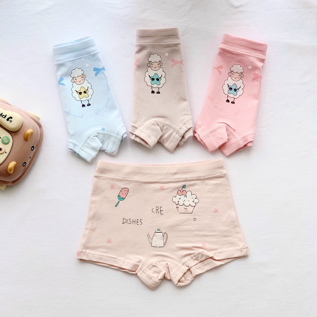 Set Ngẫu Nhiên 3 Quần Chip Đùi Cao Cấp Chất Thun Cotton Mềm Cho Bé Gái MINTSCLOSET Từ 1-4 Tuổi - QR8607