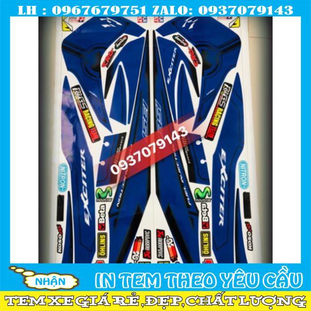 Tem rời ex 2010 xanh đen 3 lớp ko bay màu bong tróc