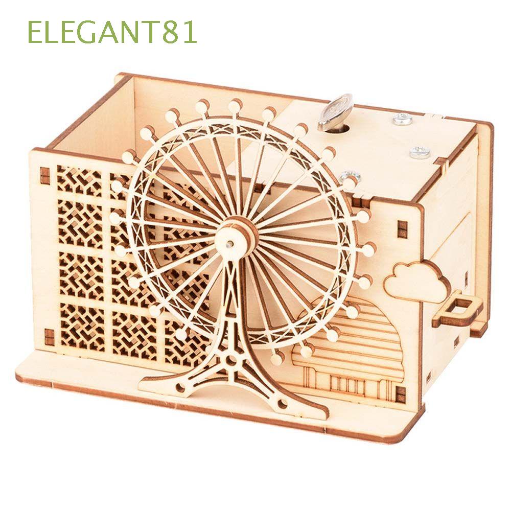 Bộ đồ chơi lắp ráp mô hình hộp nhạc kiêm ống đựng bút 3D bằng gỗ dùng làm quà tặng cho bé