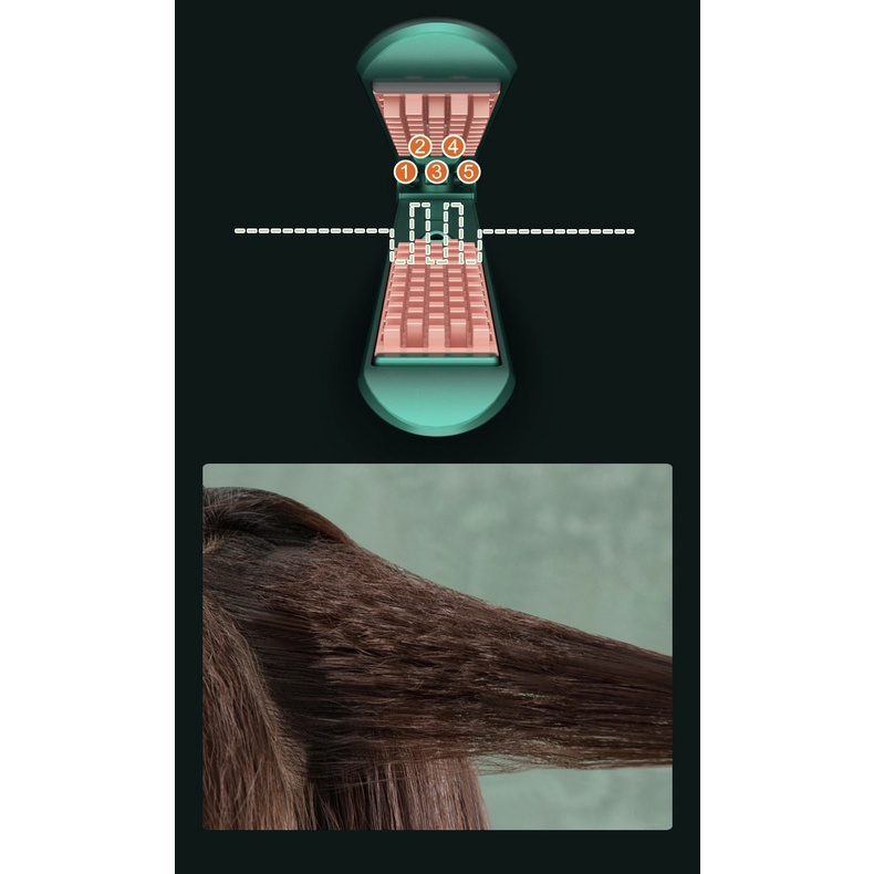 Máy Bấm Dập phồng chân tóc mẫu mới hot trend có màn hiện nhiệt tặng kèm lược và kẹp vịt