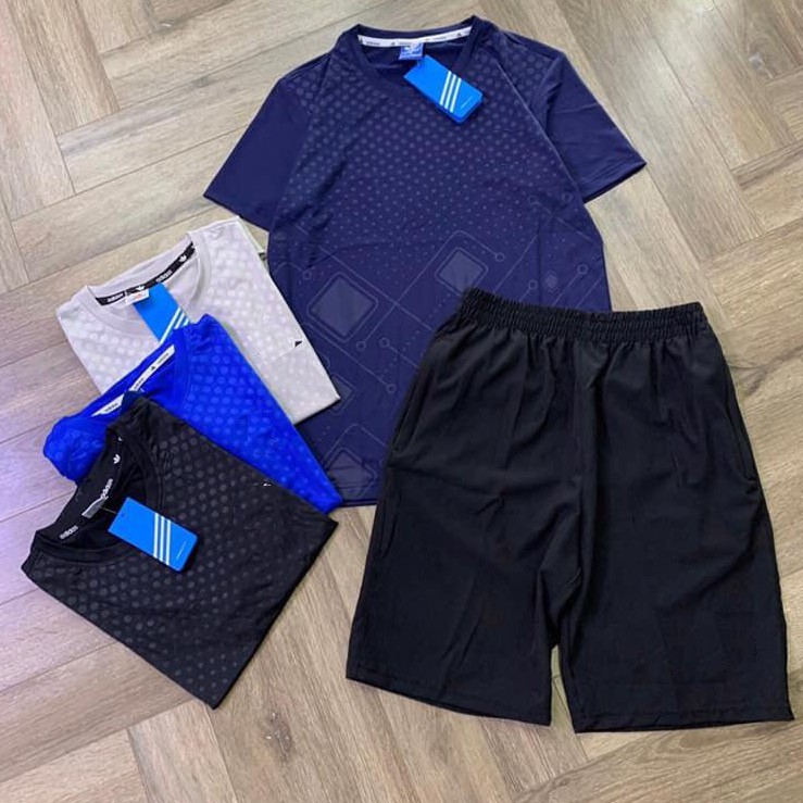 Bộ Thể Thao Nam, Cổ Tròn, Hoạ Tiết 4 Màu Cực Đẹp, Áo Vải Lạnh, Quần Vài Gió, Năng Động, Trẻ Trung | BigBuy360 - bigbuy360.vn