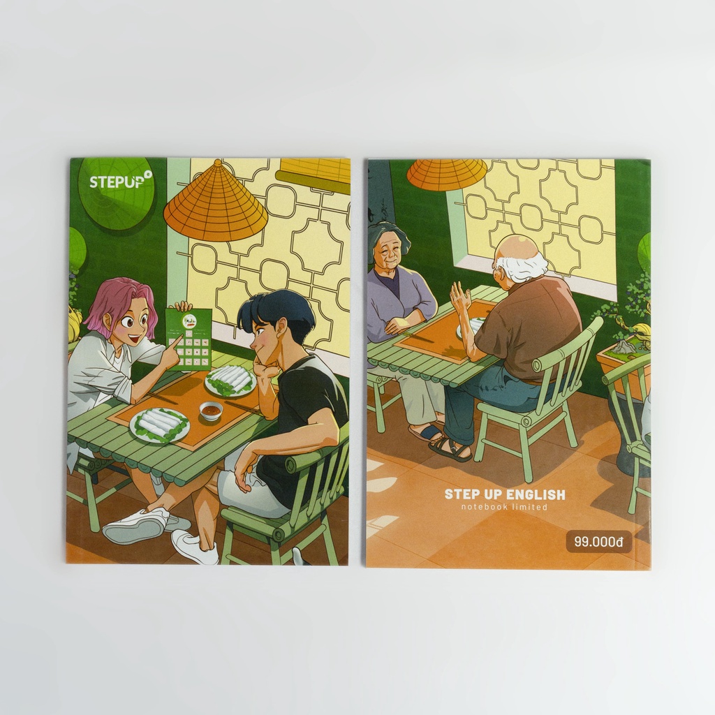 Sổ tay ghi chép Step Up English - 80 trang khổ A5 in hình cute