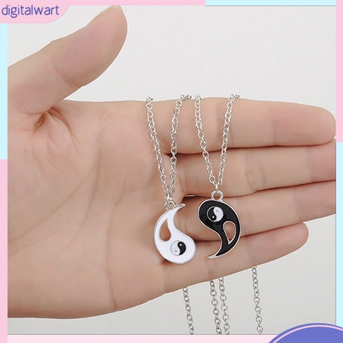 Set 2 Dây Chuyền Mặt Ghép Hình Vòng Tròn Âm Dương Cho Bạn Thân