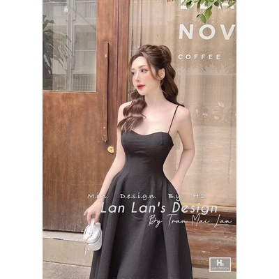 Váy đầm maxi 2 dây tổ ong dài cúp ngực