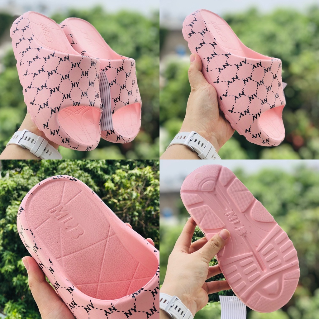Dép bánh mỳ ❤️FREESHIP + Hộp❤️ dép đúc mlb ny bóng chày quai ngang thể thao nam nữ đủ màu hoạ tiết ny chất xịn