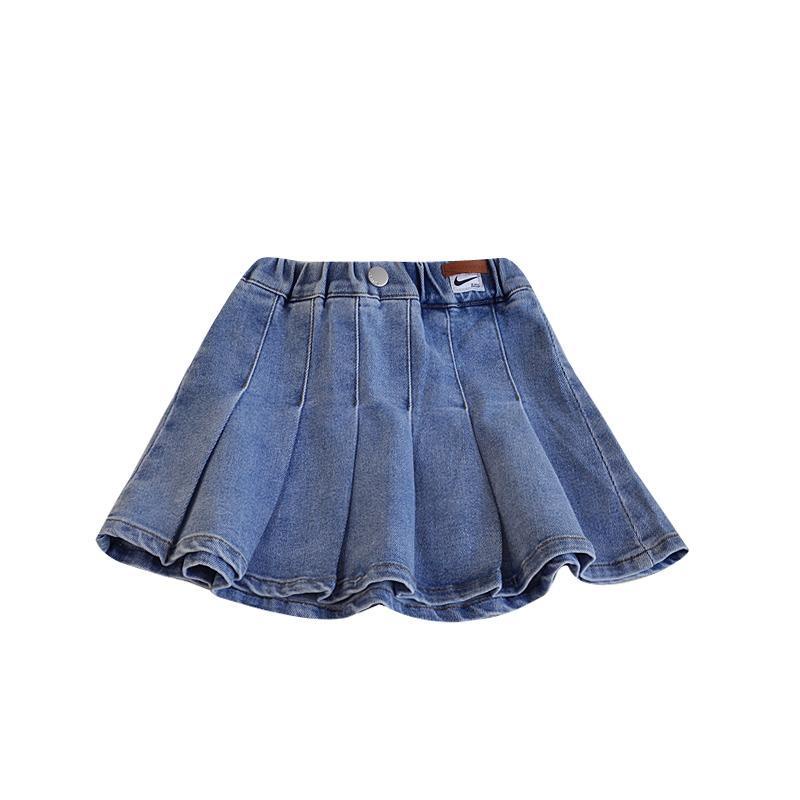 Mới Chân Váy Denim Xếp Ly Dễ Phối Đồ Thời Trang 2022 Cho Bé Gái