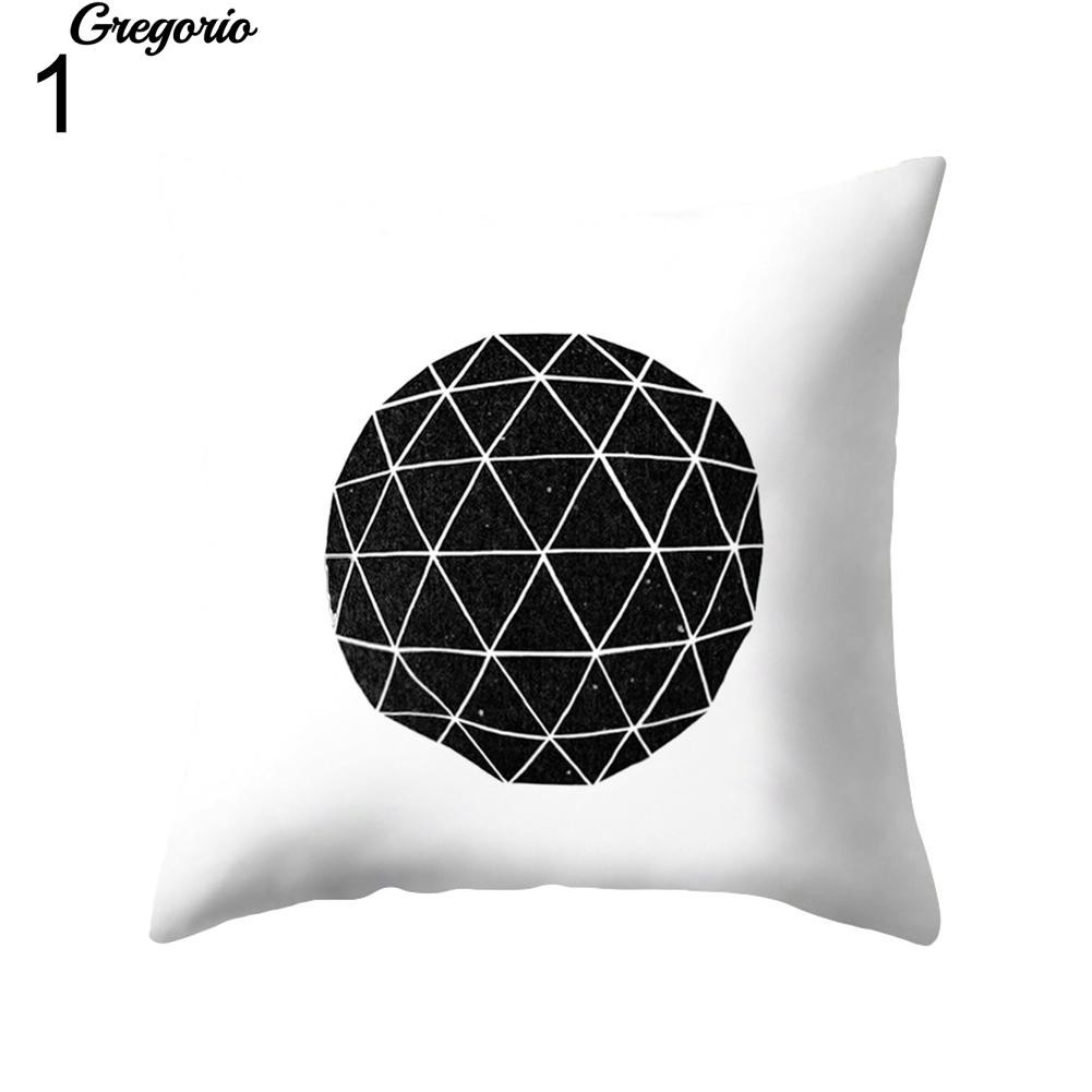 Gre Geometric Pattern Print Pillow Case Sofa Waist Cushion Cover Home Decor