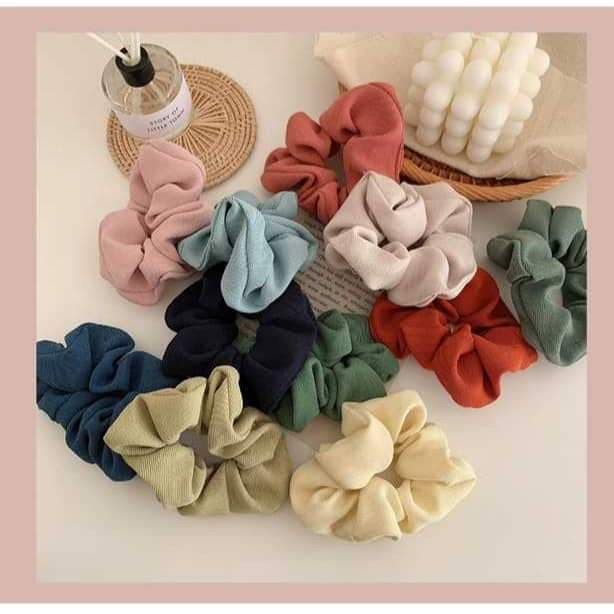 Chun buộc tóc scrunchie màu vintage hottrend