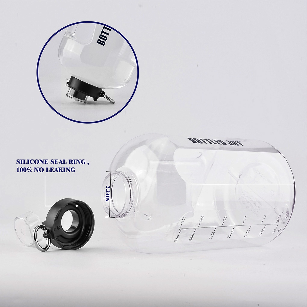 [Choosewho1] 1 Gallon Water Bottle with Time Marker Reminder Leak-Proof Large Drinking Jug for Sports Camping