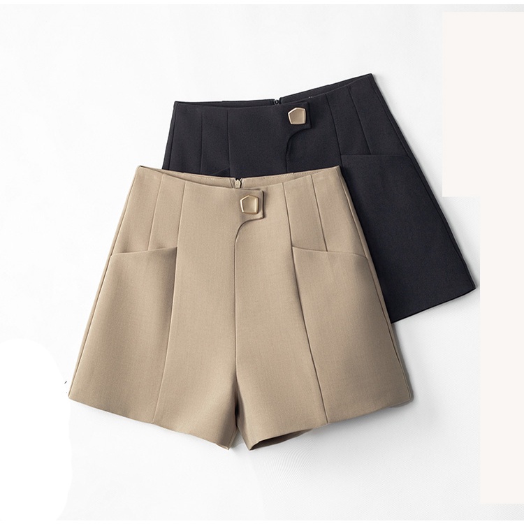 Quần đùi nữ short ngắn ống rộng lưng cao, quần sooc thời trang công sở dạo phố mùa hè 2022 màu trắng đen xa | BigBuy360 - bigbuy360.vn