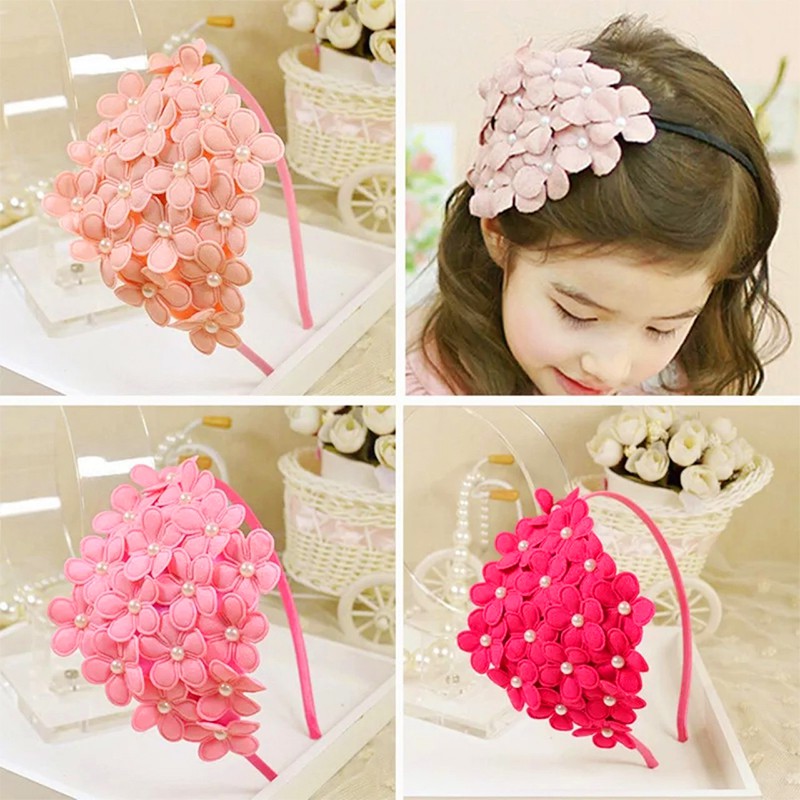 Cài tóc phối hoa kết mảng sang trọng, xinh xắn phong cách Hàn Quốc cho bé BBShine– P059