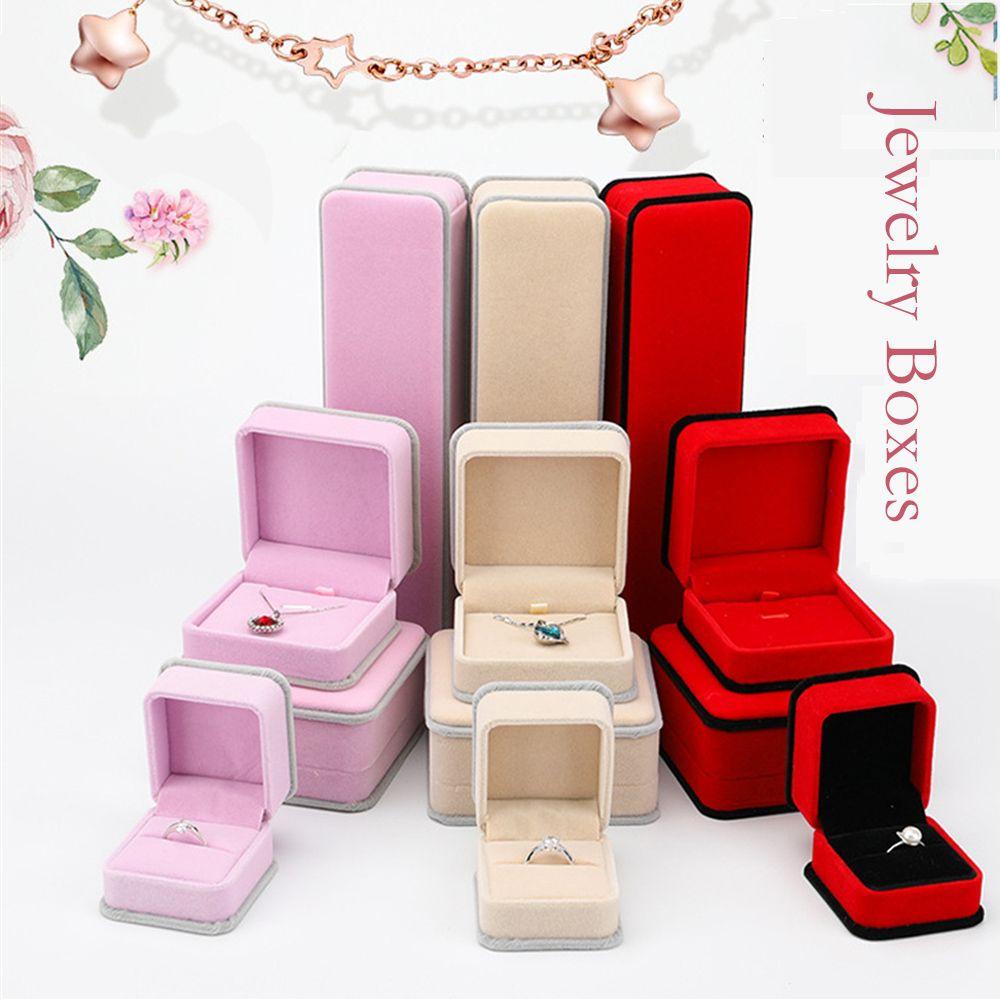 Hộp Đựng Trang Sức Nhẫn Bằng Vải Flannel Chất Lượng Cao