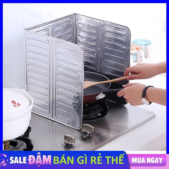 Tấm chắn dầu mỡ tiện dụng cho bếp, Vách ngăn chống văng dầu mỡ, chắn gió, tránh cháy an toàn, chất liệu nhôm gọn nhẹ