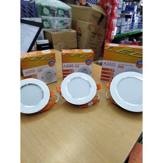 Đèn led âm trần 5W,7w,9w viền bạc đế đúc Asia hàng chính hãng bảo hành 2 năm
