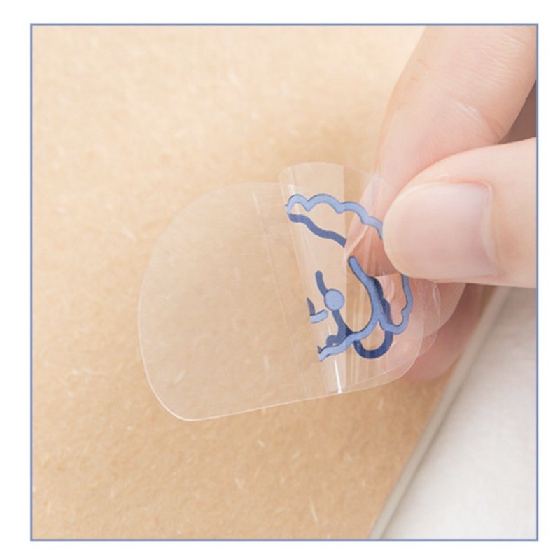 Gói 40 sticker trong suốt kẻ viền hình con vật trang trí sổ tay