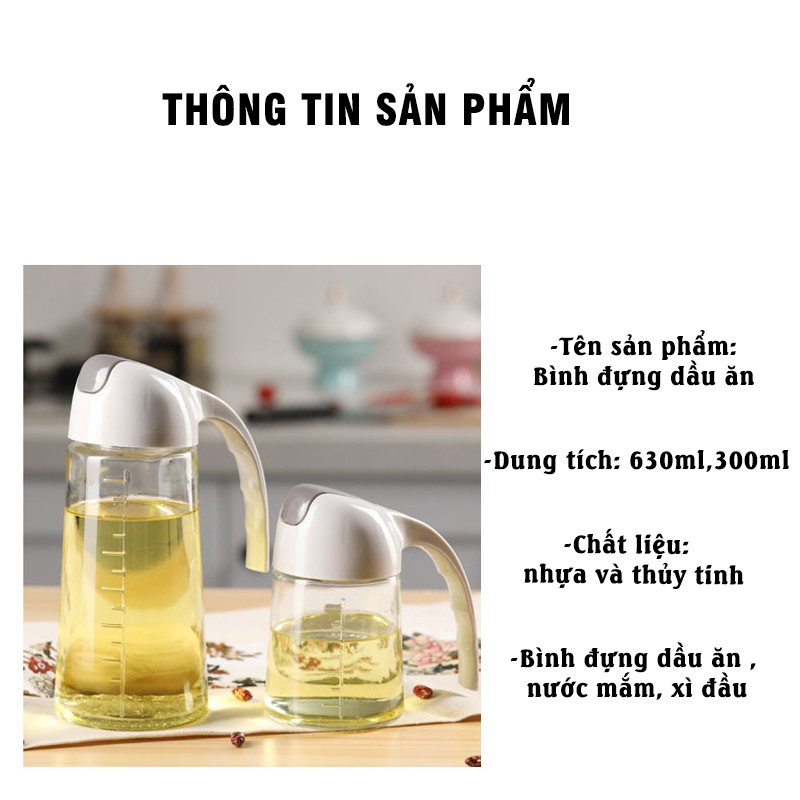 Bình, Lọ, Hũ Đựng Dầu Ăn Gia Vị Nước Tương - Mila Store