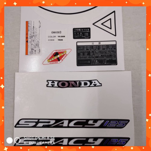 [XẢ RẺ] Tem dán xe SPACY 125CC ZIN MỚI (chữ+tem thông số xe)