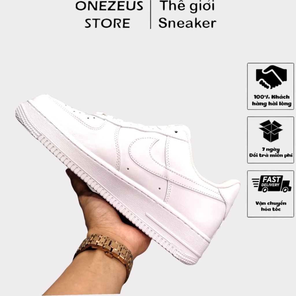Giày 𝗔𝗙𝟭 𝗡𝗜𝗞𝗘_Trắng Nam Nữ, Giày 𝗡𝗜𝗞𝗘_Air Force 1 All White Full Box Bill