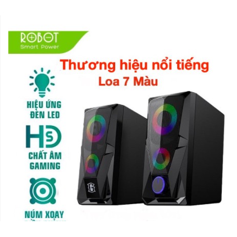 Loa Game Máy Tính ROBOT RS200 Hiệu Ứng Đèn LED- Âm Thanh HD Chất Lượng Cao- BẢO HÀNH 12 THÁNG