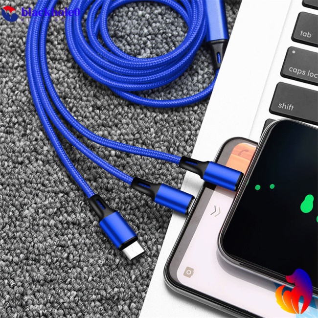 Dây Cáp Sạc Nhanh 2a Lõi Đồng 3 Trong 1 Chống Trầy Dành Cho Điện Thoại Di Động