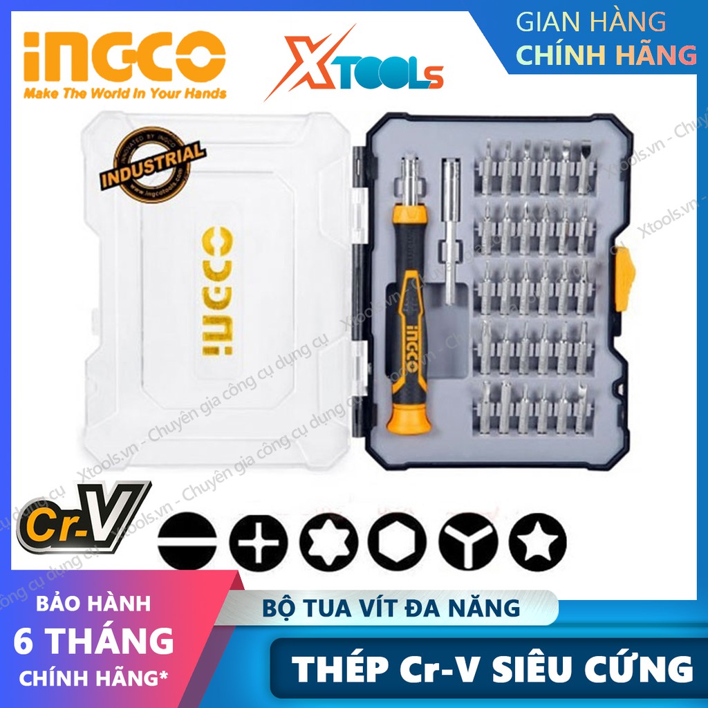 Bộ tua vít đa năng chuẩn 32 chi tiết INGCO HKSDB0348 có nam châm vĩnh cửu sửa điện thoại máy tính tháo mở đồ điện tử