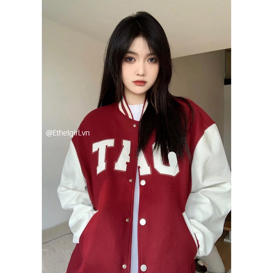 Áo khoác bóng chày thời trang vintage cho nữ