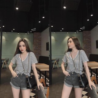 Áo Nữ 🌸 Áo pull cổ tim nữ xẻ tà viền lưng SIÊU HOT  🌸