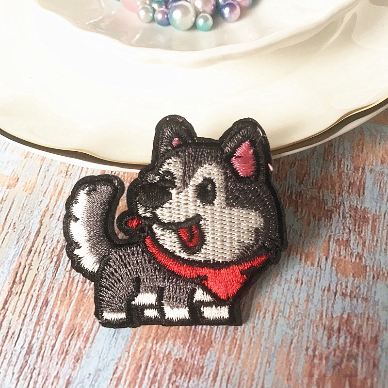 Set 1 / 2 Miếng Vá Quần Áo Hình Chó Husky &amp; Corgi Dễ Thương